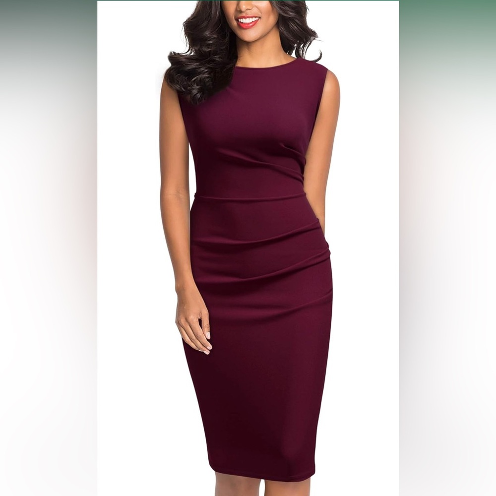 Burgundy Sleeveless Dress - Medium